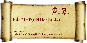 Pálffy Nikoletta névjegykártya