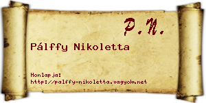 Pálffy Nikoletta névjegykártya